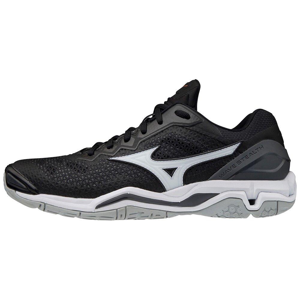 Mizuno Men's Handball Shoes Wave Stealth V Black/White - VEKNHJL-47